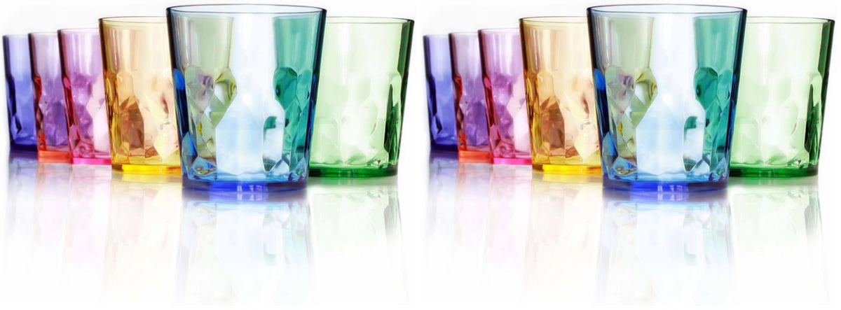 SCANDINOVIA - 13oz Unbreakable Premium Drinking Glasses Set of 6 - Made in Japan - Super Grade Acrylic Plastic - Perfect for Gifts - Dishwasher Safe - Cups Reusable Drinkware Tumblers Kids