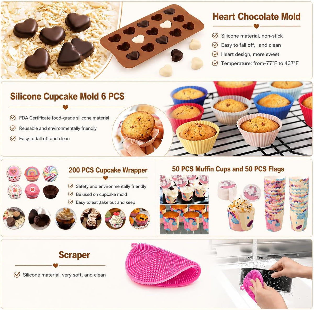567 PCS Cake Decorating Kits with Baking kit Tools for Beginners & Pros