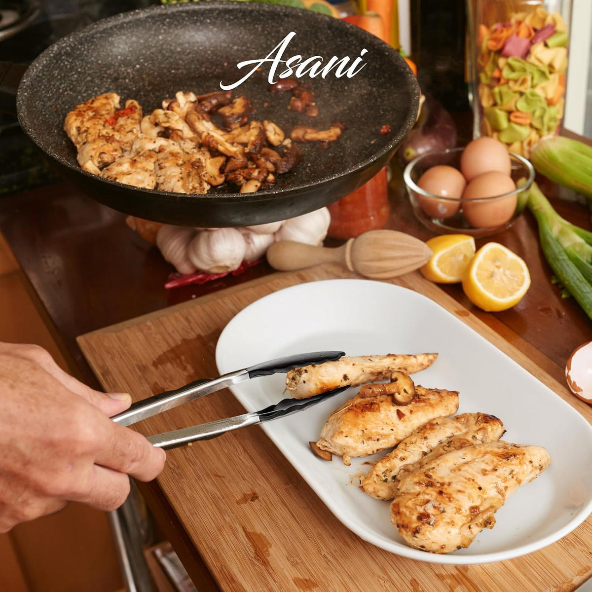 Asani 25-Piece Stainless Steel Kitchen Utensil Set, Non-Stick Cooking Tools