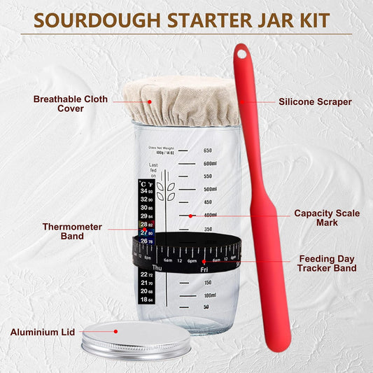 Complete Sourdough Starter Kit, Banneton Bread Proofing Basket