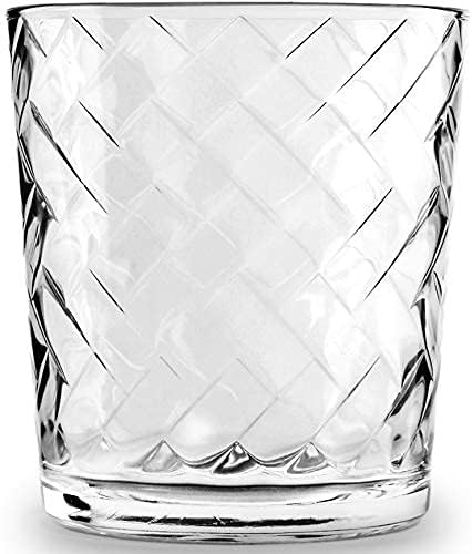 Circleware Chevron Huge 12-Piece Glassware Set of Highball Tumbler Drinking Glasses and Whiskey Cups for Water, Beer, Juice, Ice Tea Beverages, 6-15.75 oz & 6-12.5 oz, Clear