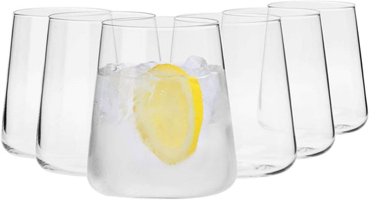 KROSNO Water Glasses Set of 6, 12.9 oz, Avant-Garde Collection