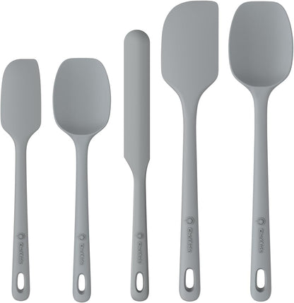 ChefAide 5 Pieces Silicone Spatulas Set, Heat Resistant Rubber Spatula