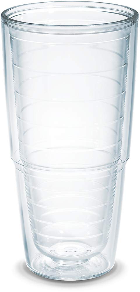 Tervis Clear & Colorful Tabletop Made in USA Double Walled Insulated Tumbler Travel Cup Keeps Drinks Cold & Hot, 16oz - 4pk, Clear