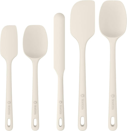 ChefAide 5 Pieces Silicone Spatulas Set, Heat Resistant Rubber Spatula