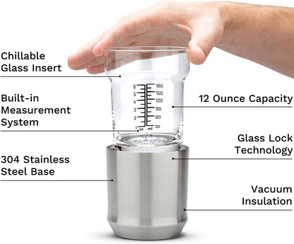 Elevated Craft Hybrid Rocks Glass, Stainless Steel, Vacuum Insulated, 12 oz