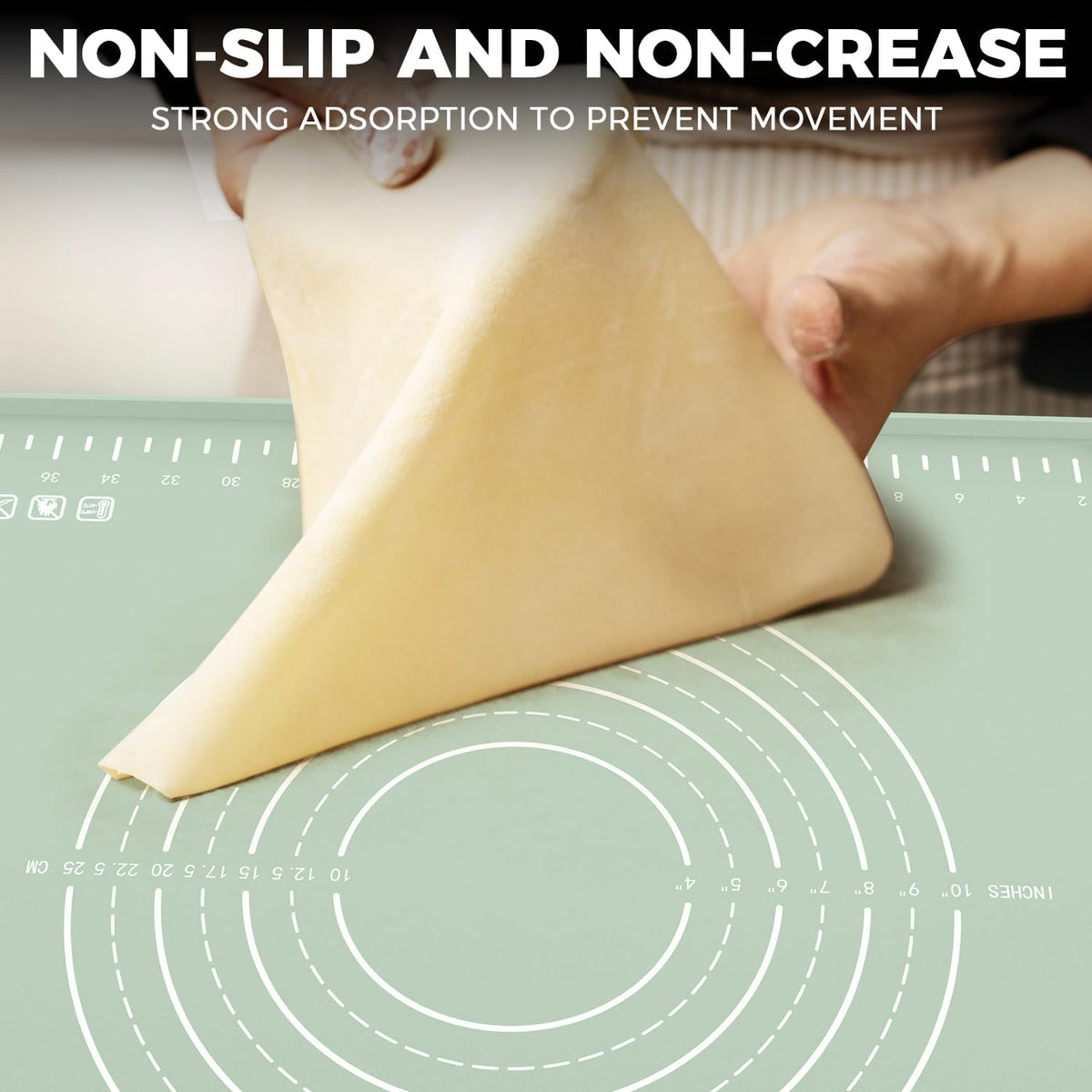 Silicone Baking Mat 28"x20", Extra Thick Dough Rolling Mat