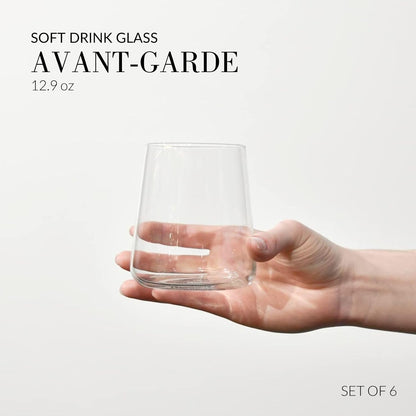 KROSNO Water Glasses Set of 6, 12.9 oz, Avant-Garde Collection