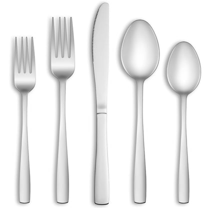 20 Piece Silverware Set Service for 4,Premium Stainless Steel Flatware Set,Mirror Polished Cutlery Utensil Set,Durable Home Kitchen Eating Tableware Set,Include Fork Knife Spoon Set,Dishwasher Safe