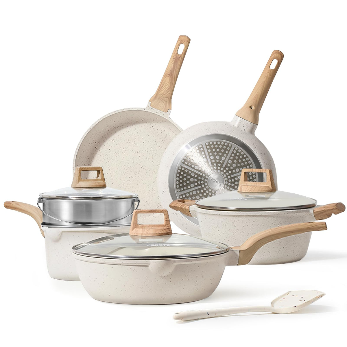 CAROTE 21pcs Pots and Pans Set, Nonstick Cookware Sets, with Egg Pan