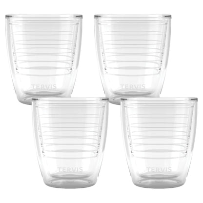 Tervis Clear & Colorful Tabletop Made in USA Double Walled Insulated Tumbler Travel Cup Keeps Drinks Cold & Hot, 16oz - 4pk, Clear