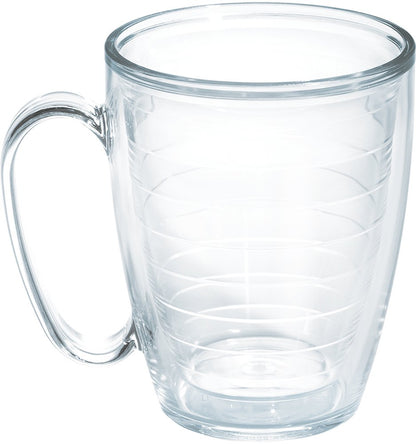 Tervis Clear & Colorful Tabletop Made in USA Double Walled Insulated Tumbler Travel Cup Keeps Drinks Cold & Hot, 16oz - 4pk, Clear
