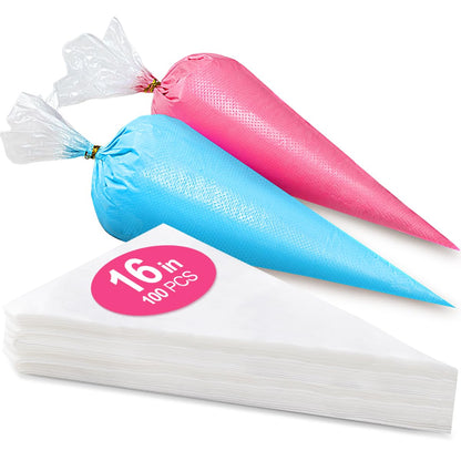 Piping Bags and Tips Set, 100Pcs 12 Inch Pastry Bags, Icing Bags Disposable