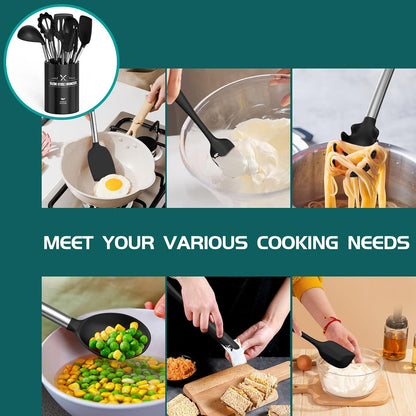 Umite Chef Kitchen Utensil Set, 15pcs Silicone Cooking Utensils