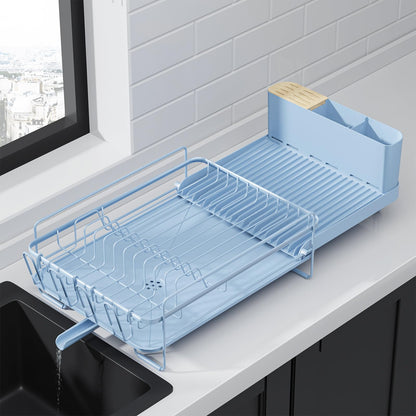 Kitsure Extendable Dish Drying Rack, 19.2"-26.7" L x 12.9" W, Black