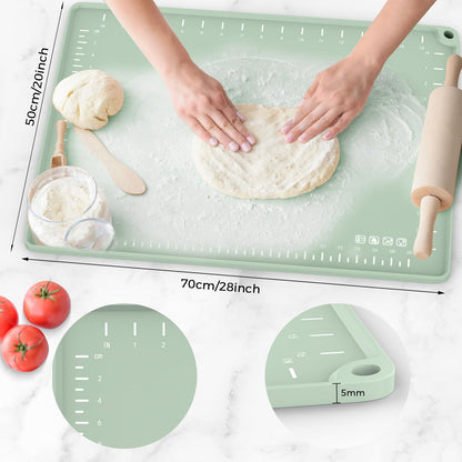 Silicone Baking Mat 28"x20", Extra Thick Dough Rolling Mat