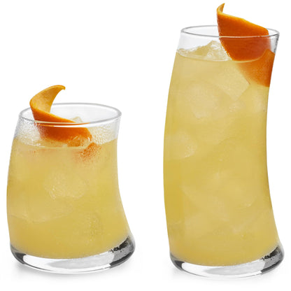 Libbey Awa Polka Dot Tumbler & Rocks Drinking Glasses Set of 16, Glass Cups