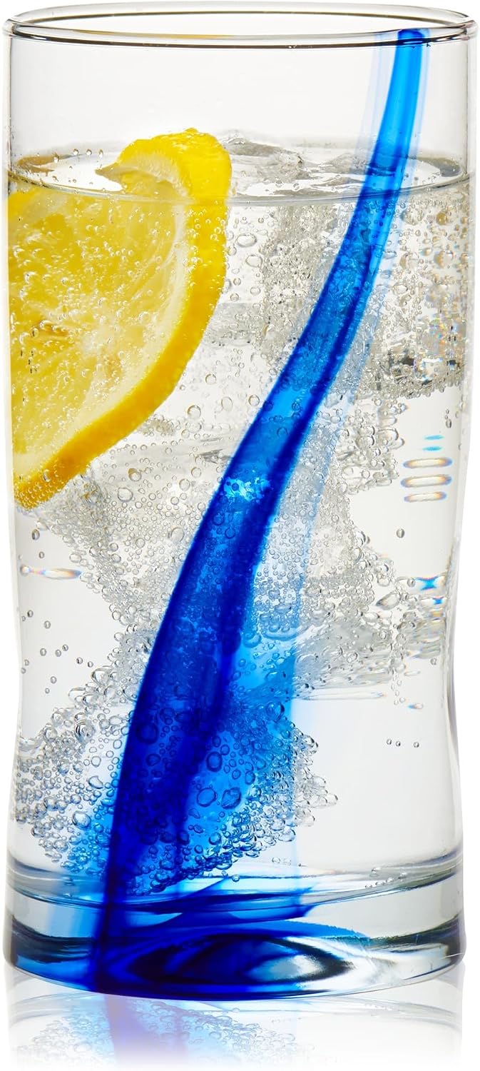 Libbey Blue Ribbon Tumbler and Rocks Drinking Glass Set of 8, Artisanal, Four-Dimpled Glass Cups Set, Clear Glassware Drinking Glasses for Daily Use