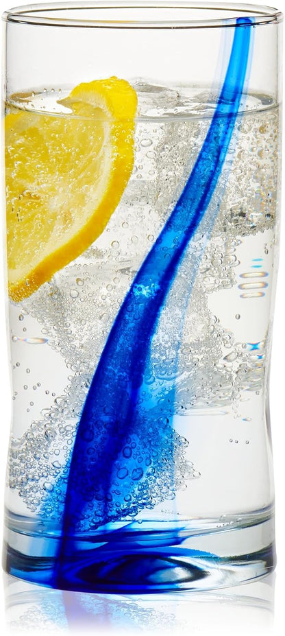 Libbey Blue Ribbon Tumbler and Rocks Drinking Glass Set of 8, Artisanal, Four-Dimpled Glass Cups Set, Clear Glassware Drinking Glasses for Daily Use