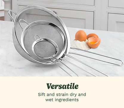 Cuisinart Mesh Strainers, Stainless Steel, Dishwasher Safe, 3-Count