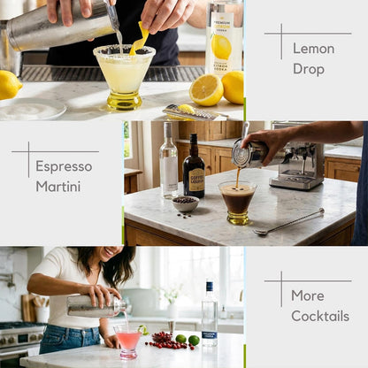 ColoVie Stemless Martini Glasses Set of 6, Colored Cocktail Cups, Home Bar