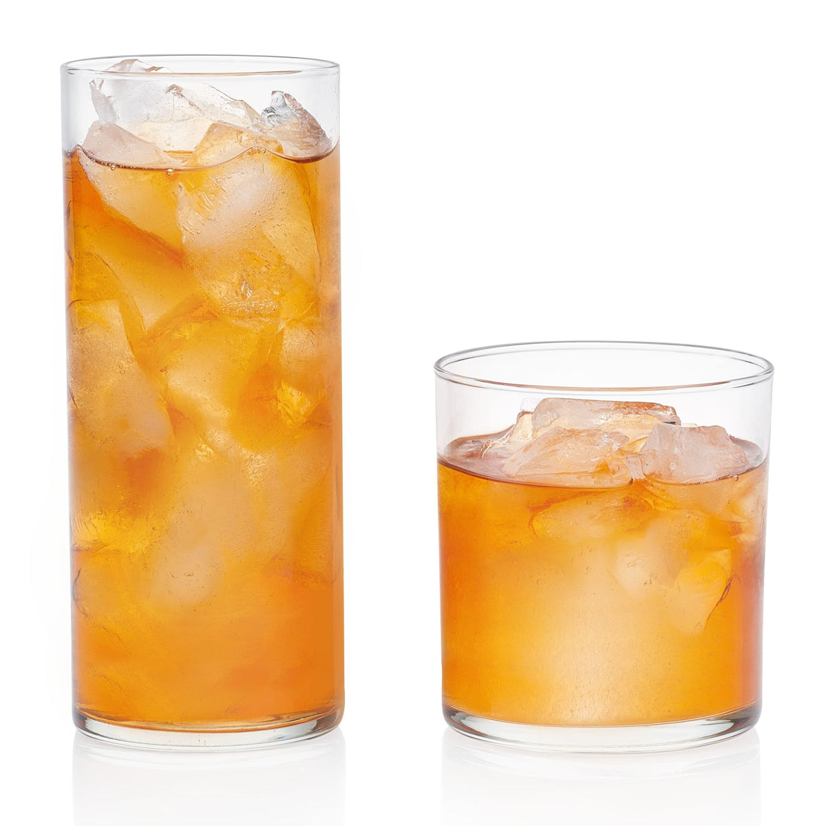Libbey Impressions 16-Piece Tumbler and Rocks Clear Drinking Glasses, 8 16.7oz & 8 12oz Double Old-Fashioned Glass Drinking Cups Set