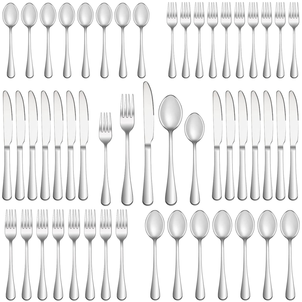 20 Piece Silverware Set Service for 4,Premium Stainless Steel Flatware Set,Mirror Polished Cutlery Utensil Set,Durable Home Kitchen Eating Tableware Set,Include Fork Knife Spoon Set,Dishwasher Safe