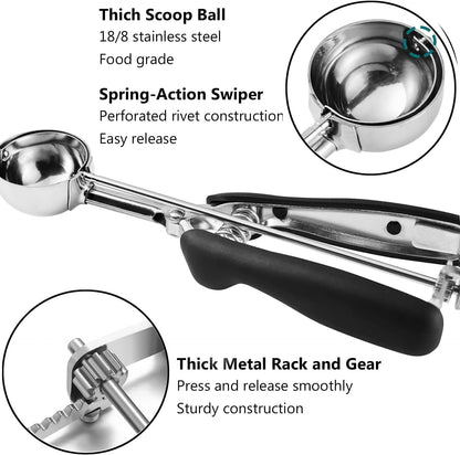 JUNADAEL J Cookie Scoop Set, Cookie Scoops for Baking Set of 3, #20/#40/#60