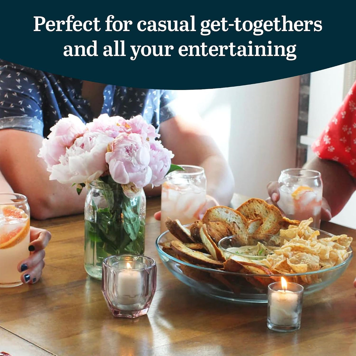 Libbey Classic Can Shaped Drinking Glasses Set of 4, Clear Kitchen Glass Tumbler, 16 Oz, Dishwasher Safe Glass Cups Set for Beverages and Cocktails