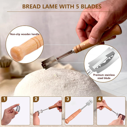 Complete Sourdough Starter Kit, Banneton Bread Proofing Basket