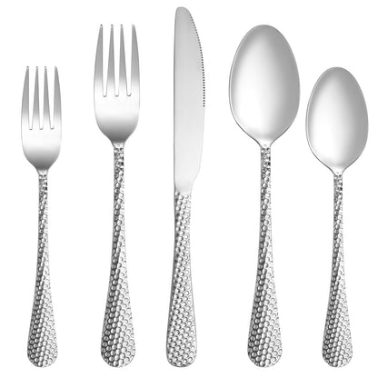 20 Piece Silverware Set Service for 4,Premium Stainless Steel Flatware Set,Mirror Polished Cutlery Utensil Set,Durable Home Kitchen Eating Tableware Set,Include Fork Knife Spoon Set,Dishwasher Safe