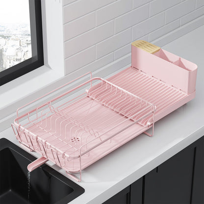 Kitsure Extendable Dish Drying Rack, 19.2"-26.7" L x 12.9" W, Black