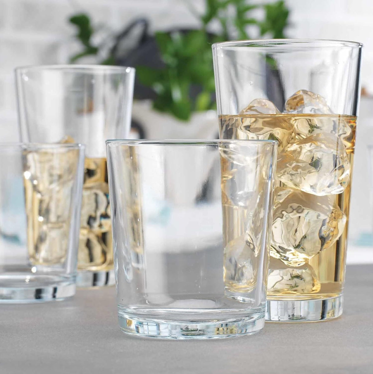 Glaver's Drinking Glasses Set of 12. Glassware set, 6 Highball Glass Cups, 6 Whiskey glasses. Classic Drinkware Set 17 oz Tall Glasses Set and 13 oz Rock Glasses.