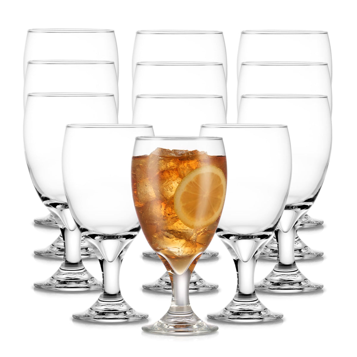 Libbey Awa Polka Dot Tumbler & Rocks Drinking Glasses Set of 16, Glass Cups