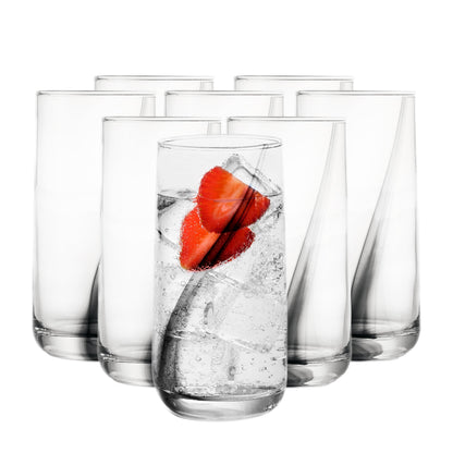 Libbey Heavy Base Drinking Glasses Set of 8, Weighted Clear Water Cups