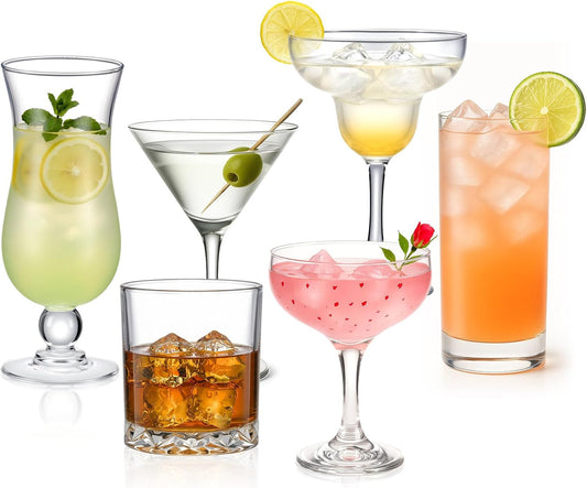 LemonRoad 6 Set Cocktail Glasses Mixed Drinkware,6-piece Variety Set