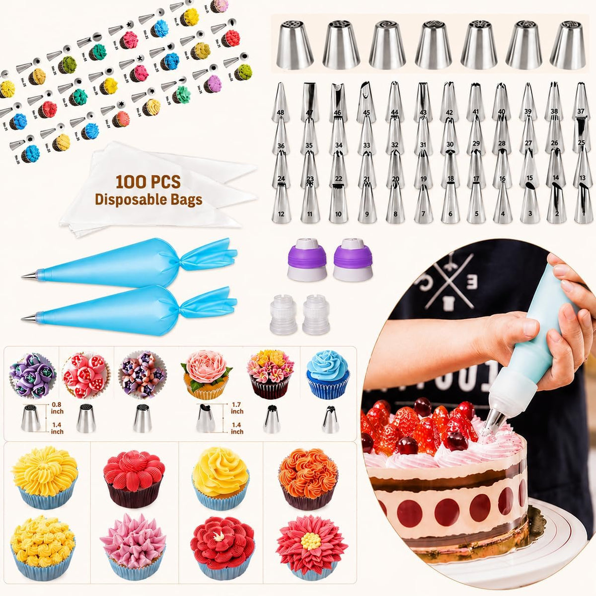 567 PCS Cake Decorating Kits with Baking kit Tools for Beginners & Pros