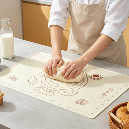 Silicone Baking Pastry Dough Mat - 28x20Inch Extra Large Cookie Bread Rolling Mats Sheet, Nonstick Kitchen Counter Kneading Board, Thick Reusable Pie Cookies Pizza Fondant Making Matt with Measurement