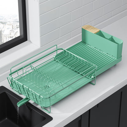 Kitsure Extendable Dish Drying Rack, 19.2"-26.7" L x 12.9" W, Black
