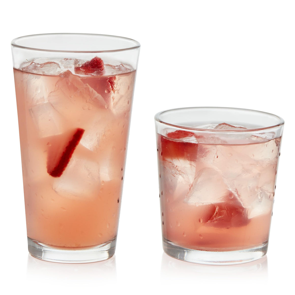 Libbey Impressions 16-Piece Tumbler and Rocks Clear Drinking Glasses, 8 16.7oz & 8 12oz Double Old-Fashioned Glass Drinking Cups Set
