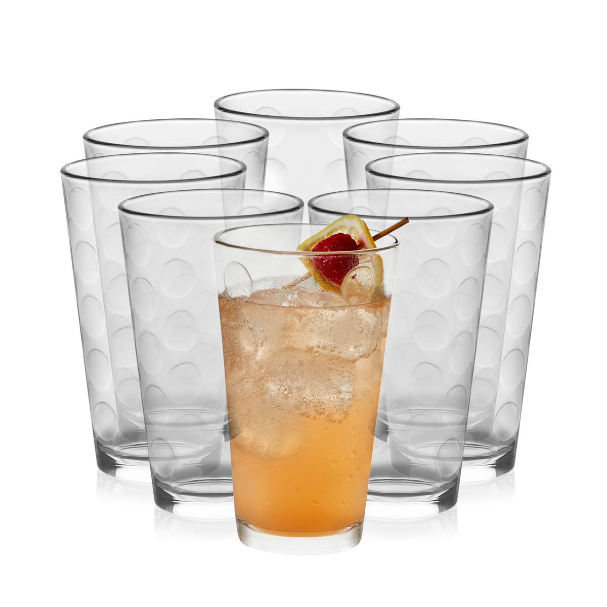 Libbey Heavy Base Drinking Glasses Set of 8, Weighted Clear Water Cups