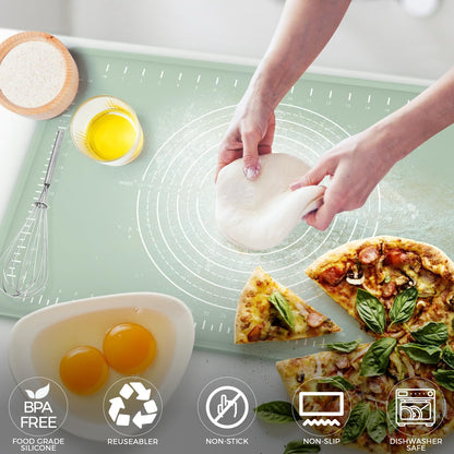 Silicone Baking Mat 28"x20", Extra Thick Dough Rolling Mat