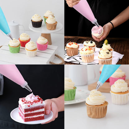 Piping Bags and Tips Set, 100Pcs 12 Inch Pastry Bags, Icing Bags Disposable
