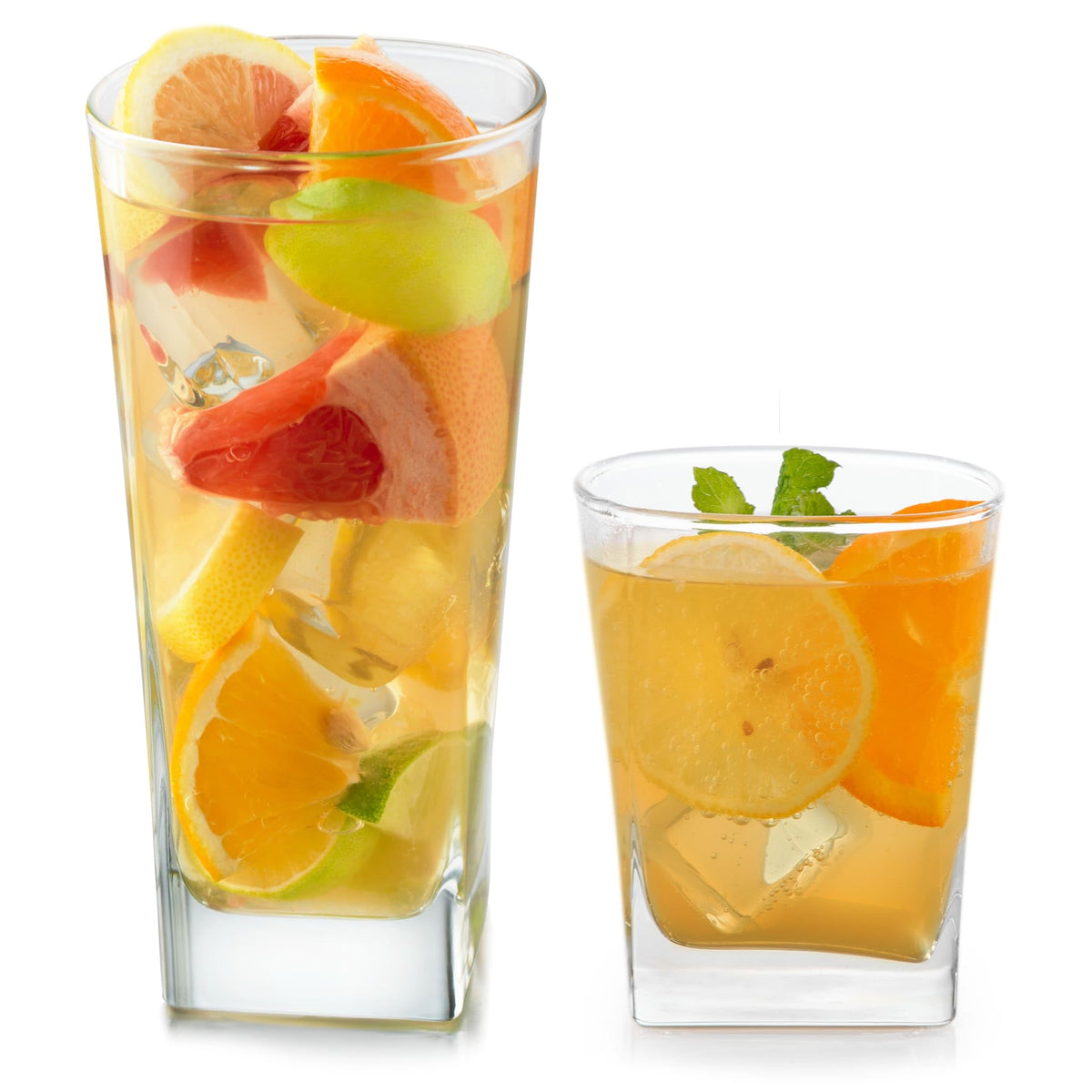 Libbey Province Tumbler & Rocks Drinking Glasses Set of 16, Tall Glass Cups
