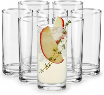 Libbey Heavy Base Drinking Glasses Set of 8, Weighted Clear Water Cups