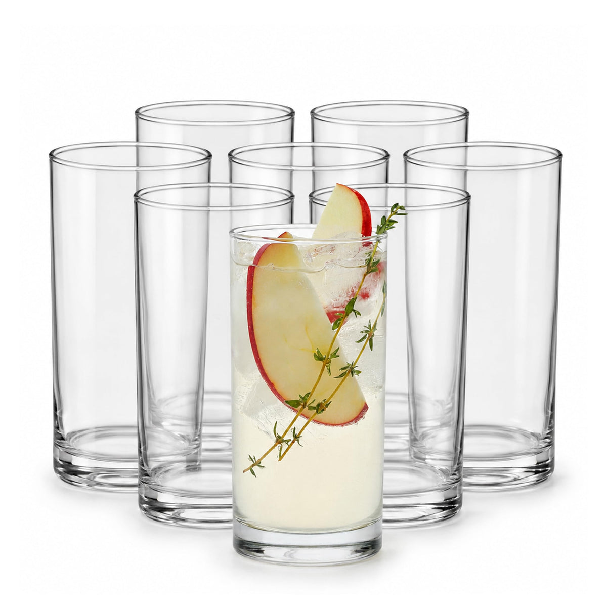 Libbey Heavy Base Drinking Glasses Set of 8, Weighted Clear Water Cups