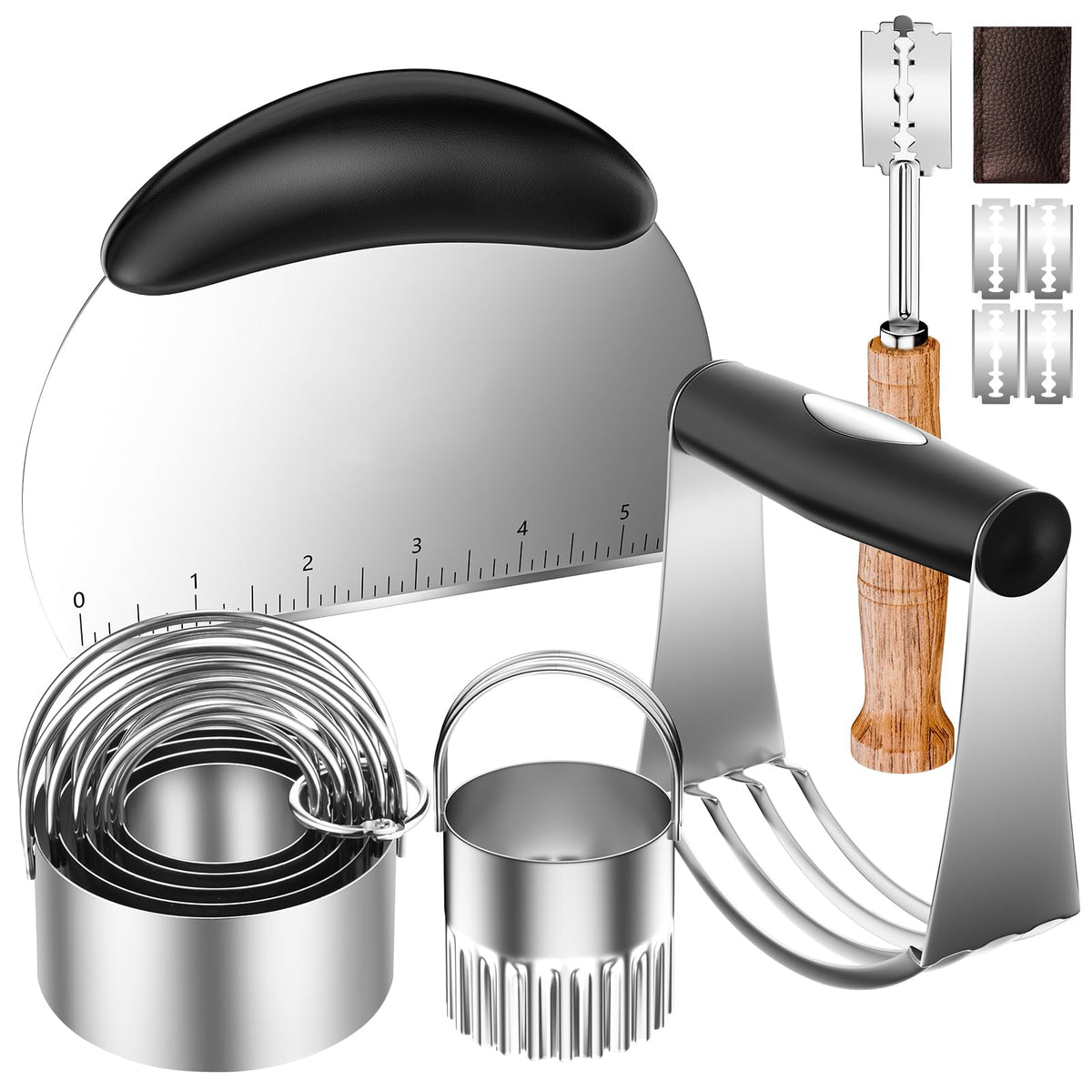 Pastry Cutter, Biscuit Cutter, Dough Scraper, Pastry Blender, Baking Mats