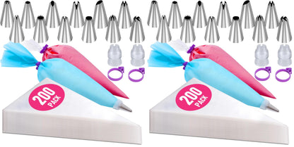 Piping Bags and Tips Set, 100Pcs 12 Inch Pastry Bags, Icing Bags Disposable