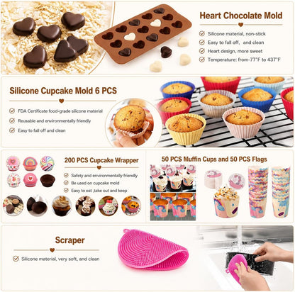 567 PCS Cake Decorating Kits with Baking kit Tools for Beginners & Pros