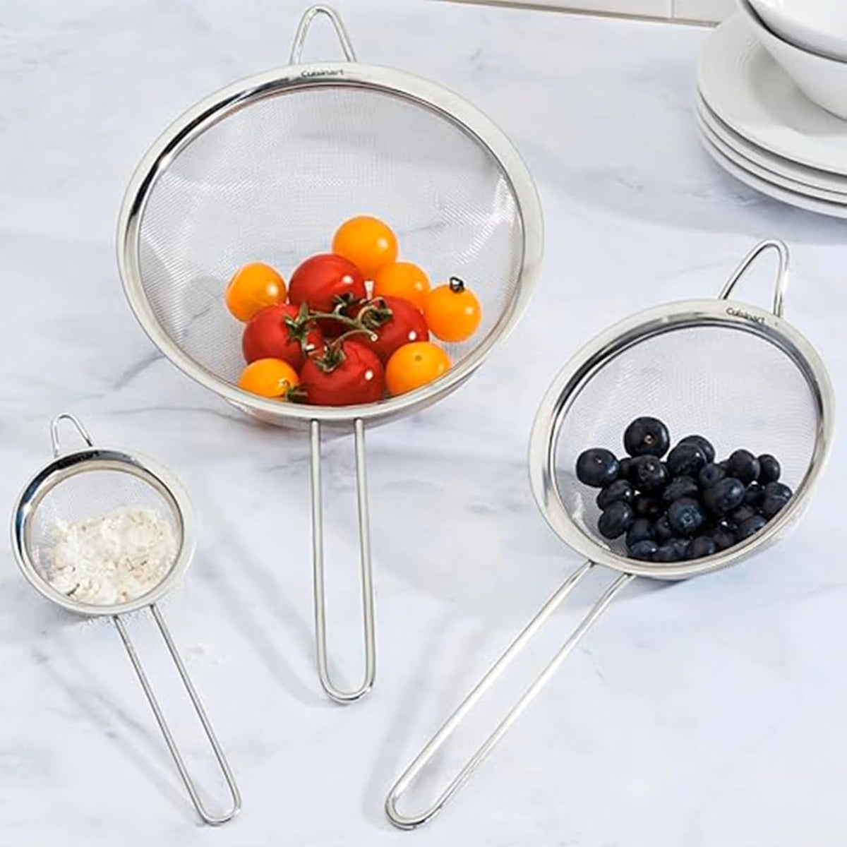 Cuisinart Mesh Strainers, Stainless Steel, Dishwasher Safe, 3-Count